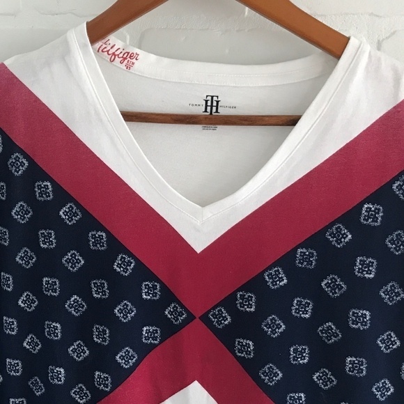 Tommy Hilfiger Women’s Tee Shirt Cap sleeve White Navy Red Size S - Picture 3 of 7